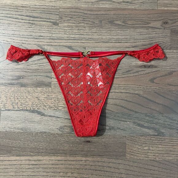 Victorias Secret Dream Angels Sweet heart Lace V string panty lipstick XLarge - Picture 8 of 8